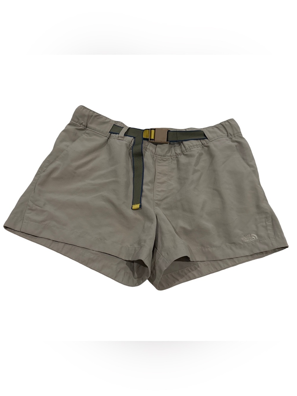 The North Face Women’s Belted Hiking Shorts Large Beige Outdoor Trail Utility 4”